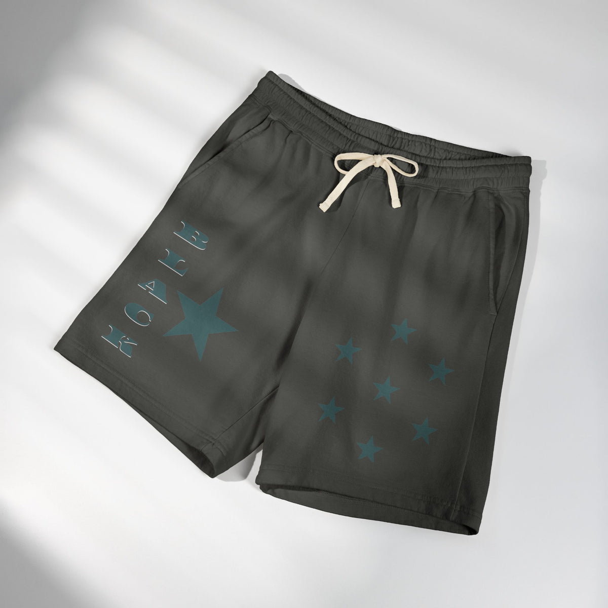 Unisex Fleece Black Star Shorts