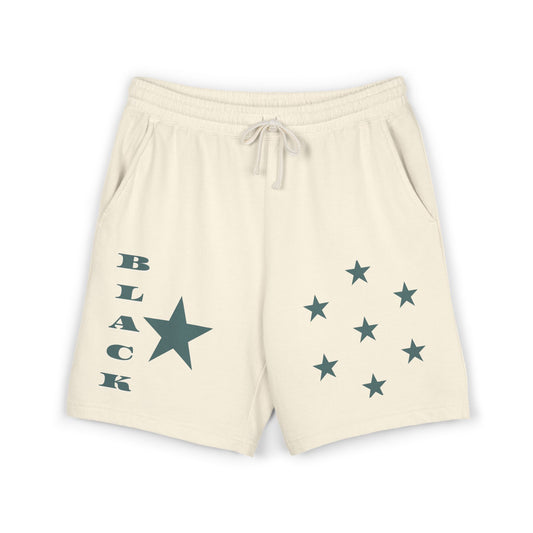 Unisex Fleece Black Star Shorts