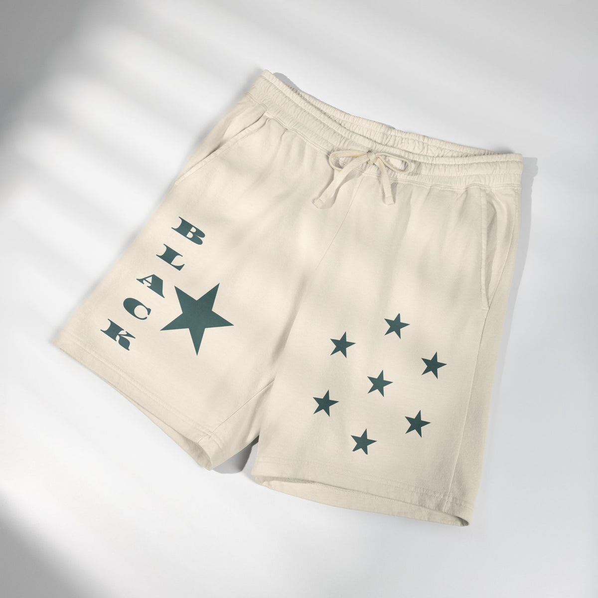 Unisex Fleece Black Star Shorts